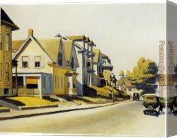A Street Scene in Bern Canvas Paintings - Street Scene Glouceste by Edward Hopper