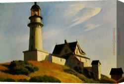 Edward Ladell Canvas Paintings - The Lighthouse at Two Lights by Edward Hopper