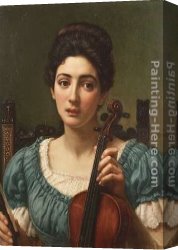 The Violinist Canvas Paintings - The Violinist by Edward John Poynter