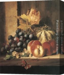 Edward Ladell Canvas Paintings - Still Life of Fruit by Edward Ladell