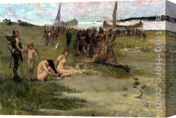 Matthew Canvas Paintings - After the Raid by Edward Matthew Hale