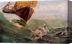 The Inspiration of Saint Matthew Canvas Paintings - The Mermaid's Rock by Edward Matthew Hale