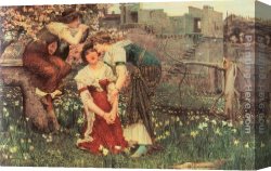 Matthew Canvas Paintings - The Three Princesses by Edward Matthew Hale