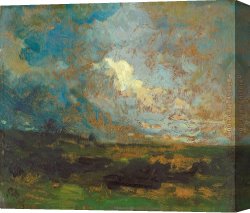 Edward Mitchell Bannister Canvas Paintings - After the Shower by Edward Mitchell Bannister