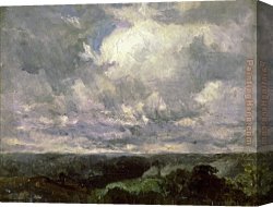 Sky in Honfleur Canvas Paintings - landscape, cloudy sky by Edward Mitchell Bannister