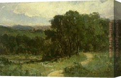 The Road to Middelharnis Canvas Paintings - landscape with road near stream and trees by Edward Mitchell Bannister