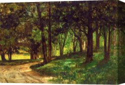 Edward Mitchell Bannister Canvas Paintings - landscape with trees by Edward Mitchell Bannister