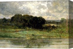 Edward Mitchell Bannister Canvas Paintings - Swale Land by Edward Mitchell Bannister