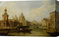 A Regatta on The Grand Canal Canvas Paintings - On the Grand Canal - Venice by Edward Pritchett