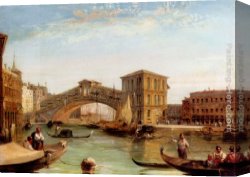 Design for The Grande Galerie in The Louvre Canvas Paintings - Ponto Di Rialto (Canal Grande) by Edward Pritchett