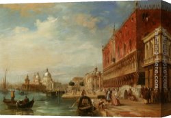 Salute Canvas Paintings - Santa Maria Della Salute from the Dodges Palace Venice by Edward Pritchett