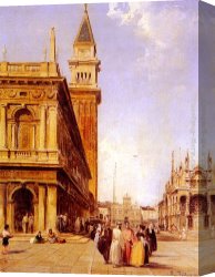 Squares with Concentric Canvas Paintings - St Mark's Square, Venice by Edward Pritchett