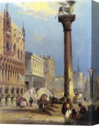 Palace Canvas Paintings - St. Marks and the Doges Palace, Venice by Edward Pritchett