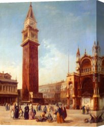 Pritchett Canvas Paintings - The Campanile, St. Marks Square by Edward Pritchett
