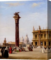 Pritchett Canvas Paintings - The Piazetta, St. Mark's, Venice by Edward Pritchett