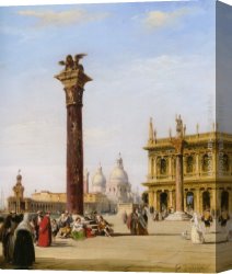 Pritchett Canvas Paintings - The Piazetta St Marks Venice by Edward Pritchett