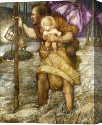 Cousin Reginald Plays Pirate Canvas Paintings - Saint Christopher by Edward Reginald Frampton
