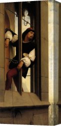 The Piazzetta, Looking Toward The Clock Tower Canvas Paintings - The Tower Watchman by Edward von Steinle