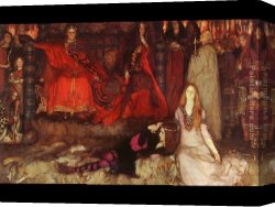 The Beatles @ Abbey Road Canvas Paintings - Hamlet Play Scene by Edwin Austin Abbey