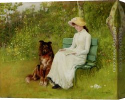 Quiet Canvas Paintings - A Quiet Read by Edwin Harris