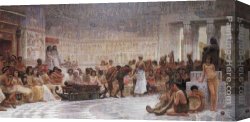 Egyptian Canvas Paintings - An Egyptian Feast by Edwin Longsden Long