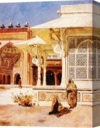 Tomb Canvas Paintings - White Marble Tomb at Suittitor Skiri by Edwin Lord Weeks