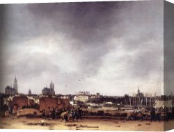 Explosion Canvas Paintings - View of Delft after the Explosion of 1654 by Egbert van der Poel