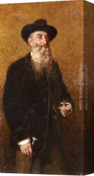 Gentleman Canvas Paintings - A Portrait of a Distinguished Italian Gentleman by Egisto Lancerotto