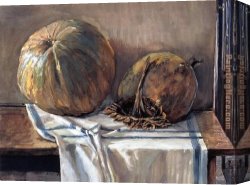 Melon Canvas Paintings - Melons by Egon Schiele
