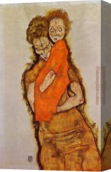 The Foster Mother Canvas Paintings - Mother and Child by Egon Schiele