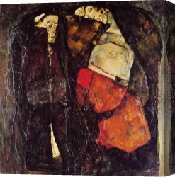 It Was to Be a Lasso Duel to The Death Canvas Paintings - Pregnant Woman and Death by Egon Schiele