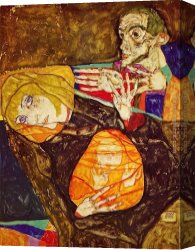 Holy Family Canvas Paintings - The Holy Family by Egon Schiele
