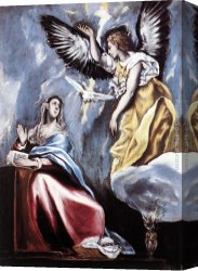 Greco Canvas Paintings - Annunciation by El Greco