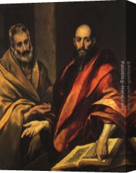 Greco Canvas Paintings - Apostles Peter and Paul by El Greco