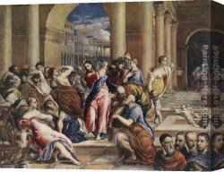 Presentation of Christ in The Temple Canvas Paintings - Christ Driving the Traders from the Temple by El Greco