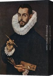 Greco Canvas Paintings - Portrait of the Artist's Son Jorge Manuel by El Greco