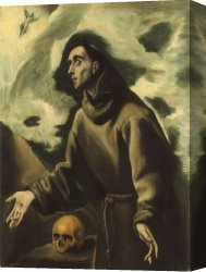 Receiving Canvas Paintings - Saint Francis receiving the Stigmata by El Greco