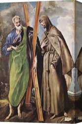 Greco Canvas Paintings - St Andrew and St Francis by El Greco