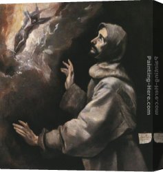 Receiving Canvas Paintings - St. Francis Receiving the Stigmata by El Greco