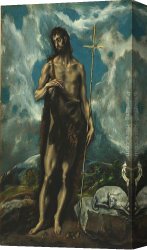 Greco Canvas Paintings - St. John the Baptist by El Greco