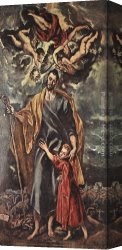 Greco Canvas Paintings - St Joseph and the Christ Child by El Greco