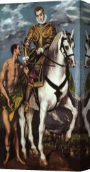 Greco Canvas Paintings - St. Martin and the Beggar by El Greco