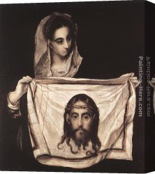 Greco Canvas Paintings - St Veronica with the Sudary by El Greco