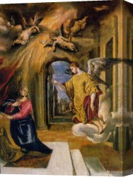 Greco Canvas Paintings - The Annunciation by El Greco