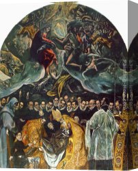 Greco Canvas Paintings - The Burial of Count Orgaz by El Greco