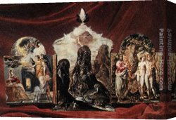 Greco Canvas Paintings - The Modena Triptych (back panels) by El Greco