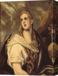 Penitent Canvas Paintings - The Penitent Magdalene by El Greco