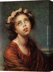The Daughters of Judah in Babylon Canvas Paintings - The Daughter's Portrait by Elisabeth Louise Vigee-Le Brun