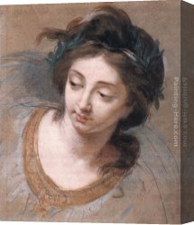 Head Canvas Paintings - Woman's Head by Elisabeth Louise Vigee-Le Brun