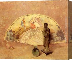 French Canvas Paintings - The French Fan by Emil Carlsen